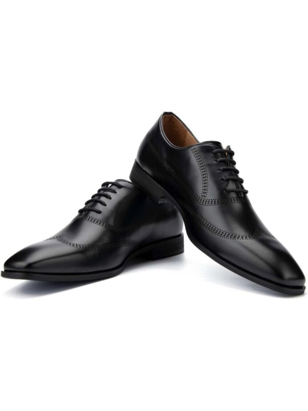 Men's Black Leather Lace Up Formal Business Casual Fashion Oxford Dress Shoes